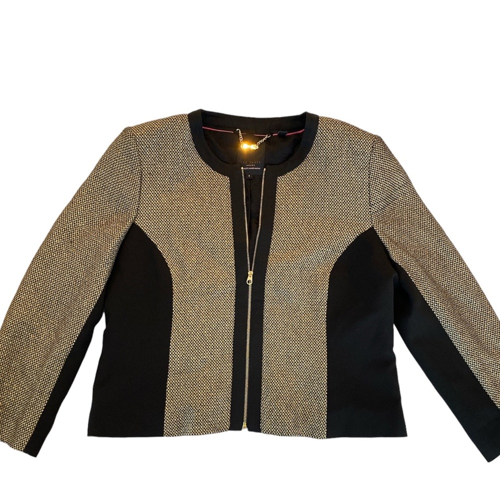 Ted Baker Nottie Gold Black Zipup Jacket